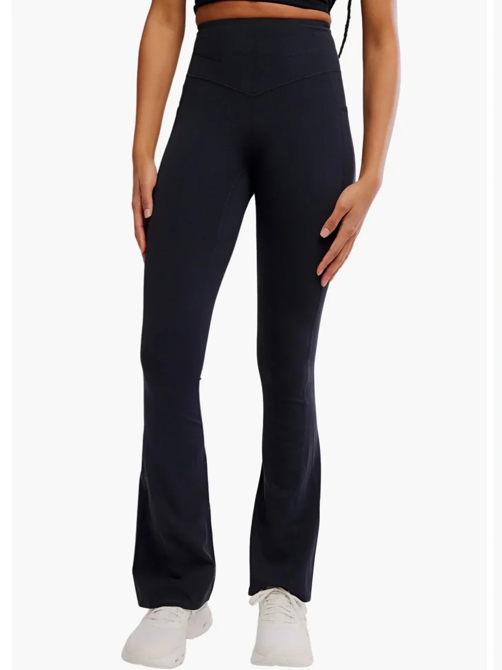 Free People Black High-Waist Flare Leggings
